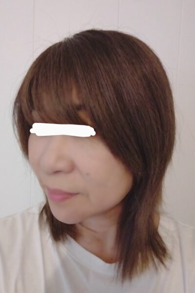 ヤーマンのヘアアイロンを使ってまっすぐになった髪の毛